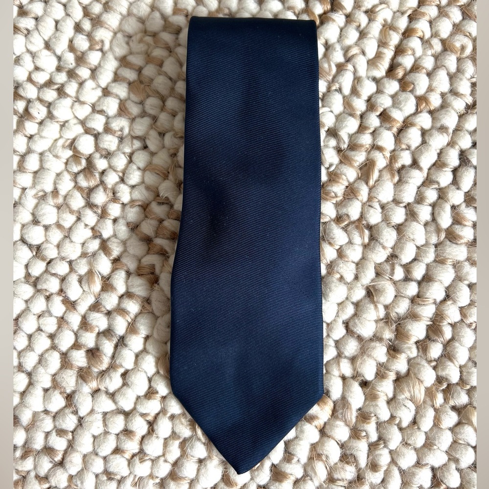 Loro Piana Navy Blue Silk Tie